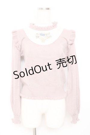 画像: axes femme POETIQUE / リボン刺繍ブロッキングプルオーバー M ピンク Y-25-11-26-046-AX-TO-SZ-ZY