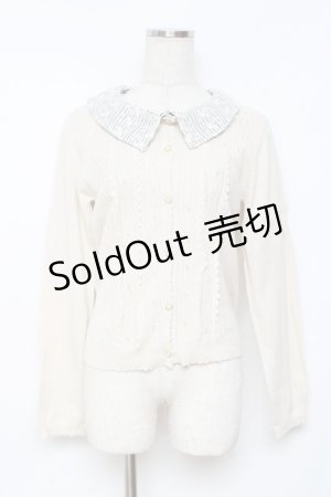 画像: axes femme / ストライプ襟付きカーディガン M 生成り Y-25-11-26-048-AX-TO-SZ-ZY