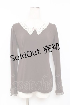 画像: axes femme / 襟付き巻きバラプルオーバー M 茶 Y-25-11-26-053-AX-TO-SZ-ZY