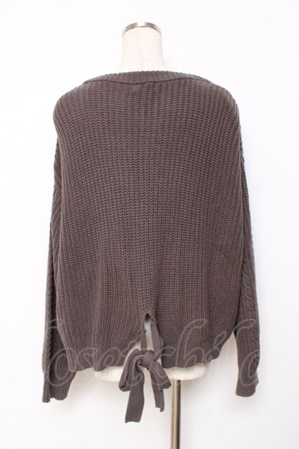 画像2: axes femme / バックリボンニットカーデ  グレー Y-25-11-26-065-AX-TO-SZ-ZI (2)