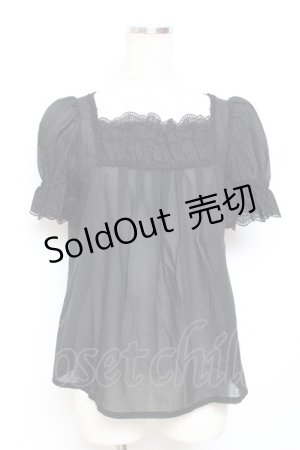 画像: Moi-meme-Moitie / 逆十字レース半袖ブラウス 2 ブラック Y-25-11-26-069-MO-BL-SZ-ZY