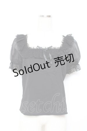 画像: Moi-meme-Moitie / スクエアネックジョーゼットブラウス 2 ブラック Y-25-11-26-071-MO-BL-SZ-ZY