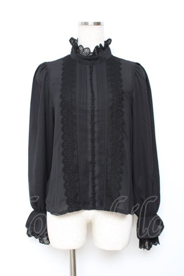 画像1: Moi-meme-Moitie / クロスアーチピンタックブラウス 2 ブラック Y-25-11-26-073-MO-BL-SZ-ZY (1)