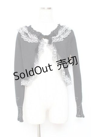 画像: Moi-meme-Moitie / レースフリルニットボレロ 2 ブラック×ホワイト Y-25-11-26-074-MO-TO-SZ-ZY