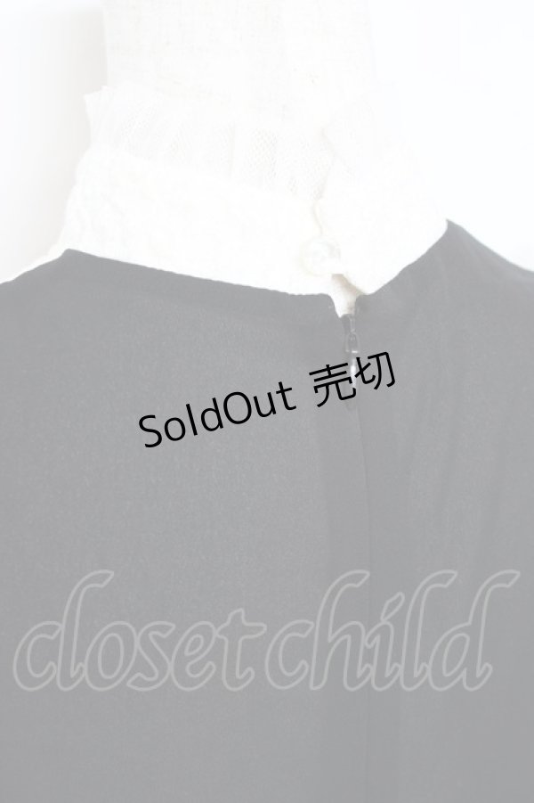 画像3: Moi-meme-Moitie / ハイネックレースブラウス M ブラック×ホワイト Y-25-11-26-075-MO-BL-SZ-ZY (3)