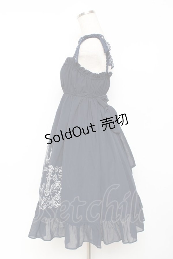 画像2: Moi-meme-Moitie / オーナメントテーブルプリントジャンパースカート 2 ネイビー Y-25-11-26-076-MO-OP-SZ-ZY (2)