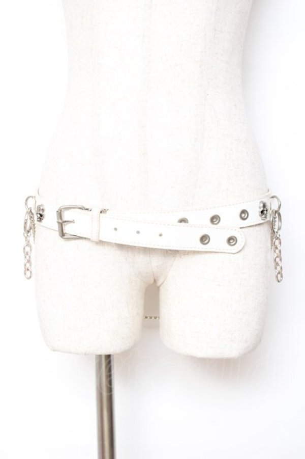 画像3: SEX POT ReVeNGe / チェーン付きスカルリングベルト  白 Y-25-11-26-011-SP-ZA-SZ-ZY (3)