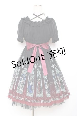 画像: Moi-meme-Moitie / ステンドグラスプリントシフォンワンピース 2 ブラック×レッド Y-25-11-26-078-MO-OP-SZ-ZS
