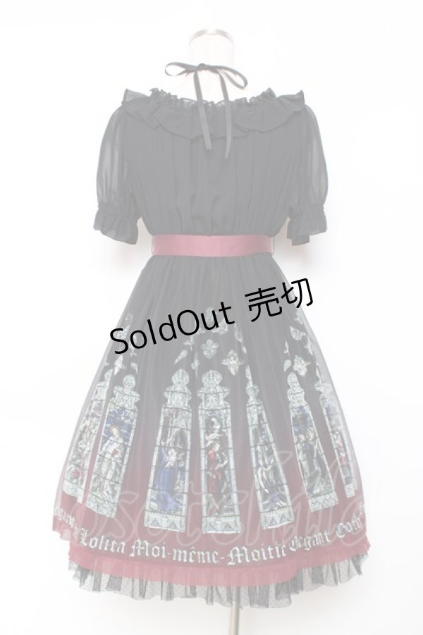 画像3: Moi-meme-Moitie / ステンドグラスプリントシフォンワンピース 2 ブラック×レッド Y-25-11-26-078-MO-OP-SZ-ZS (3)