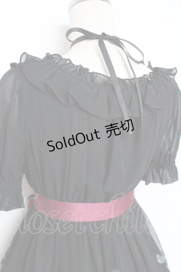 画像4: Moi-meme-Moitie / ステンドグラスプリントシフォンワンピース 2 ブラック×レッド Y-25-11-26-078-MO-OP-SZ-ZS (4)