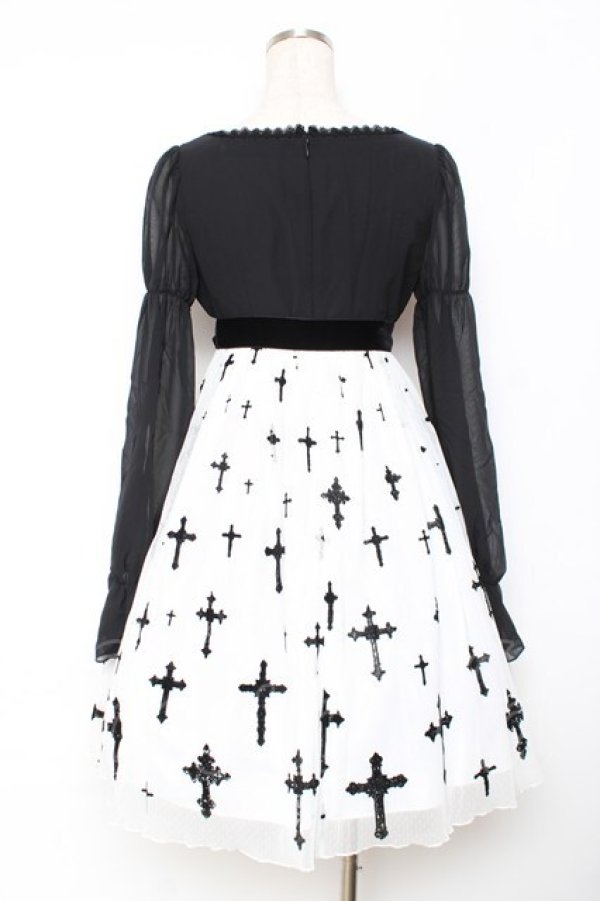 画像3: Moi-meme-Moitie / 十字架プリントワンピース 2 ブラックy×ホワイト Y-25-11-26-079-MO-OP-SZ-ZY (3)