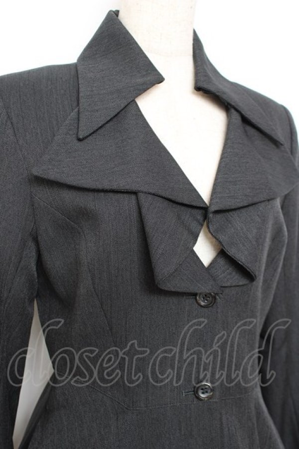 Moi-meme-Moitie / 十字架フレームプリントコート 2 ブラック Y-25-11