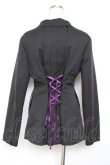 画像2: carina e Arle quin / 後ろ編み上げプリーツジャケット  黒 Y-25-11-26-081-LO-JA-SZ-ZY (2)