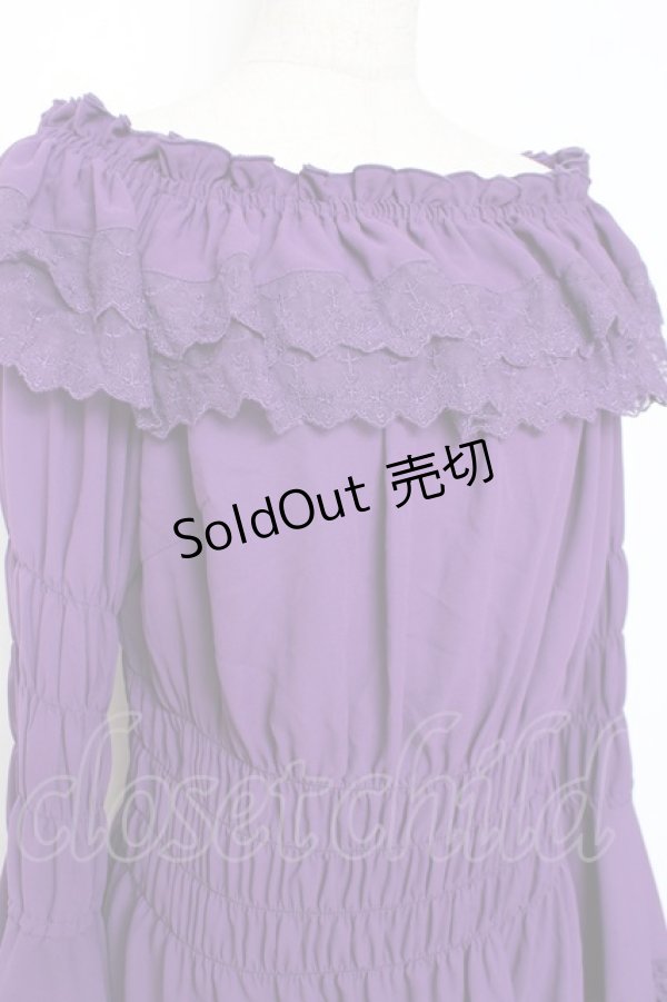 画像3: ATELIER PIERROT / Shirring princess sleeve blouse  パープル Y-25-11-26-082-EL-BL-SZ-ZY (3)