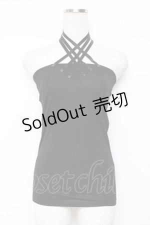 画像: SEX POT ReVeNGe / クロスホルタートップス M 黒 Y-25-11-26-083-SP-TO-SZ-ZY