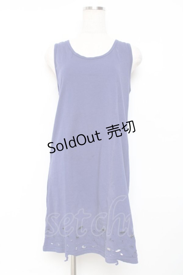 画像1: ALGONQUINS / 裾ダメージタンクトップ F 紺 Y-25-11-26-086-AL-TO-SZ-ZY (1)