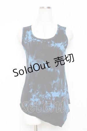 画像: ALGONQUINS / タイダイ柄タンクトップ 1 青×黒 Y-25-11-26-089-AL-TO-SZ-ZY
