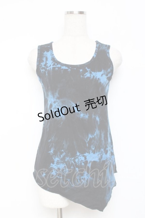 画像1: ALGONQUINS / タイダイ柄タンクトップ 1 青×黒 Y-25-11-26-089-AL-TO-SZ-ZY (1)