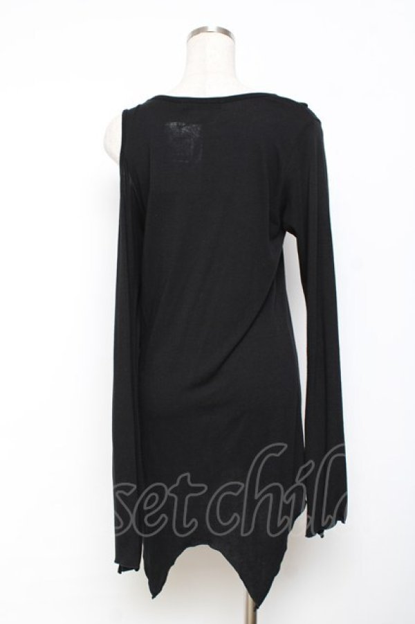 画像2: ALGONQUINS / 蝙蝠&ロゴカットソー 1 黒 Y-25-11-26-090-AL-TO-SZ-ZI (2)