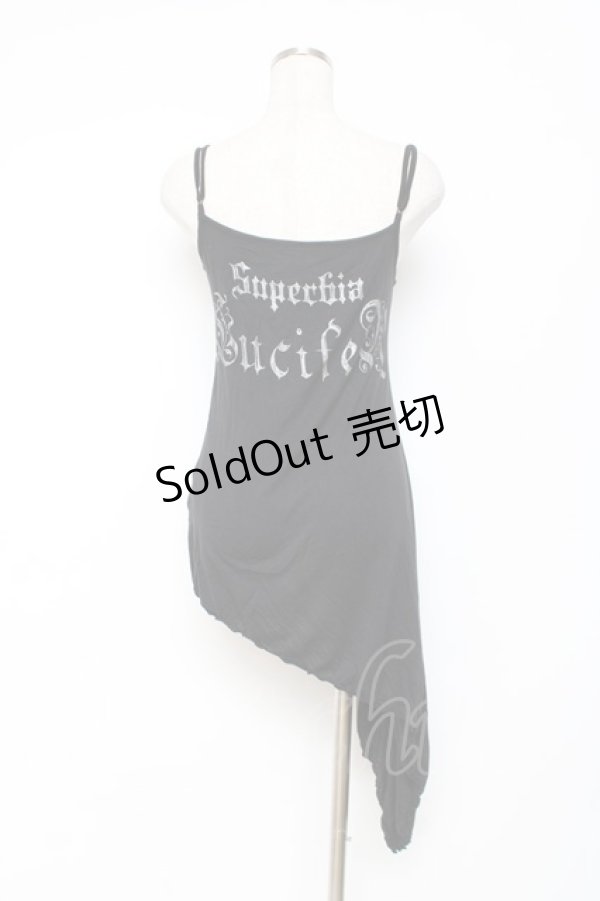 画像2: NAOTO SEVEN / プリントアシンメトリーキャミソール  黒 Y-25-11-26-091-HN-TO-SZ-ZY (2)