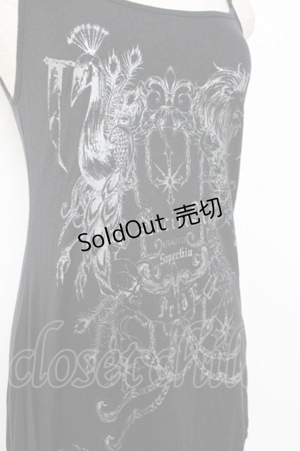 画像3: NAOTO SEVEN / プリントアシンメトリーキャミソール  黒 Y-25-11-26-091-HN-TO-SZ-ZY (3)