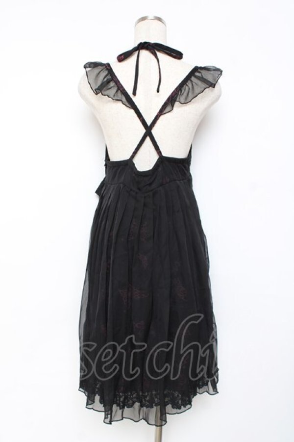 画像2: h.Jelly HONEY / プリントプリーツキャミワンピース  黒 Y-25-11-26-093-HN-OP-SZ-ZS (2)