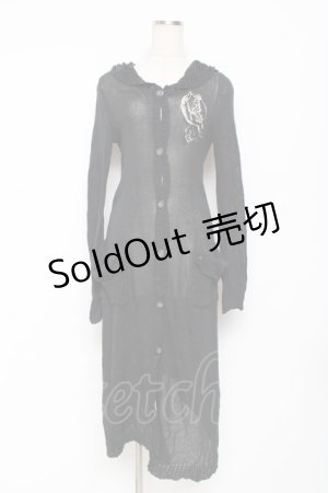 画像: NiNE. / 刺繍入りロングカーデ  黒 Y-25-11-26-095-PU-TO-SZ-ZY