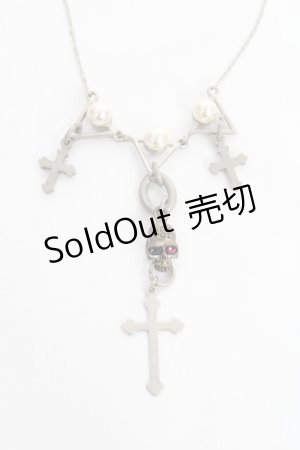 画像: SEX POT ReVeNGe / 十字×スカルネックレス  シルバー Y-25-11-26-002-SP-AC-SZ-ZY