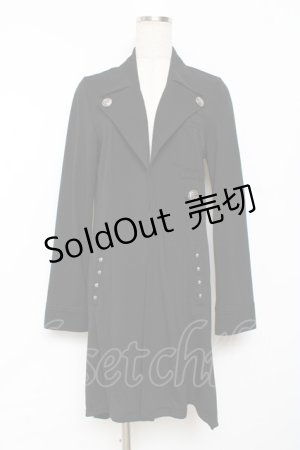 画像: SEX POT ReVeNGe / 襟付きロングカーディガン M 黒 Y-25-11-26-109-SP-TO-SZ-ZI