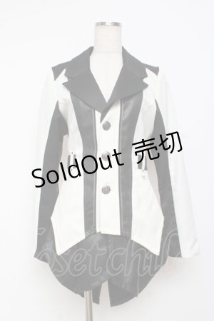 画像: SEX POT ReVeNGe / INNOCENCEレイヤードジャケット M 白×黒 Y-25-11-26-111-SP-JA-SZ-ZS