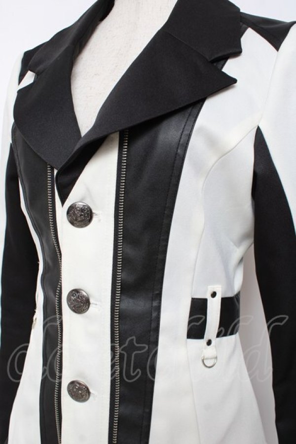 SEX POT ReVeNGe / INNOCENCEレイヤードジャケット M 白×黒 Y-25-11-26