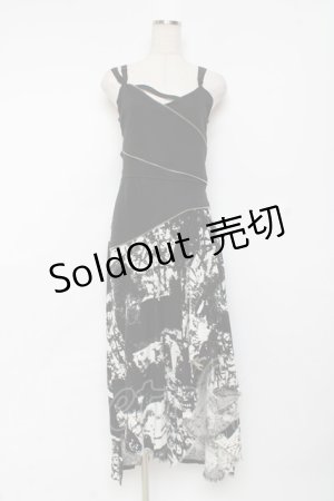 画像: SEX POT ReVeNGe / タイダイ柄ワンピース L 黒×白 Y-25-11-26-112-SP-OP-SZ-ZY