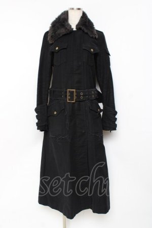 画像: BPN / 襟ファーデザインロングコート  黒 Y-25-11-26-116-GO-CO-SZ-ZY