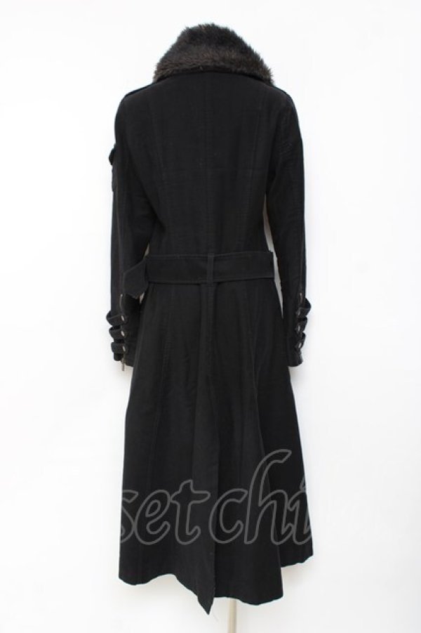 画像2: BPN / 襟ファーデザインロングコート  黒 Y-25-11-26-116-GO-CO-SZ-ZY (2)