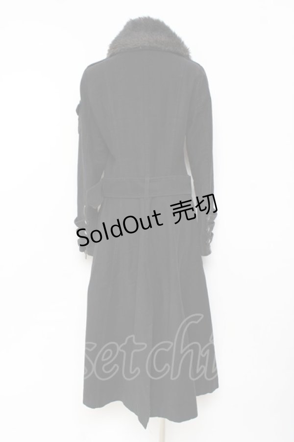 画像2: BPN / 襟ファーデザインロングコート  黒 Y-25-11-26-116-GO-CO-SZ-ZTC033 (2)