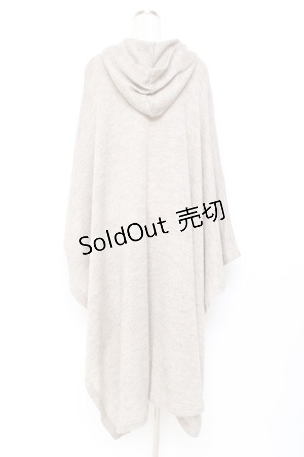 画像2: ALGONQUINS / ニットロングフードポンチョ F ベージュ Y-25-11-26-117-AL-TO-SZ-ZY (2)