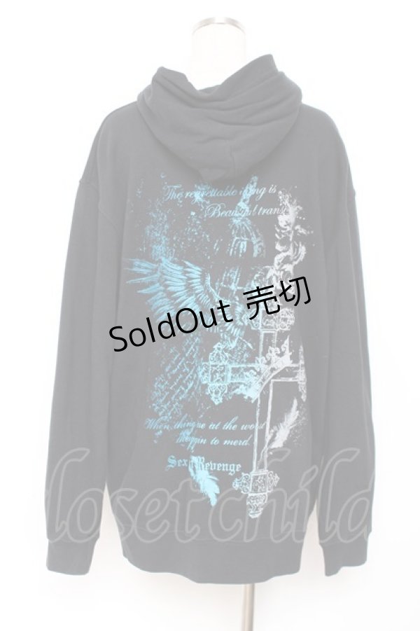 画像2: SEX POT ReVeNGe / グラフィックptZIPパーカー F 黒 Y-25-11-26-119-SP-TO-SZ-ZY (2)