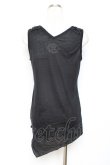 画像2: ALGONQUINS / グログランレースアップノースリーブトップス F 黒 Y-25-11-26-121-AL-TO-SZ-ZY (2)