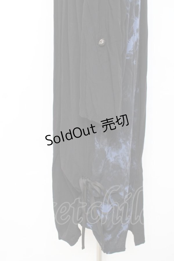 画像3: ALGONQUINS / タイダイフロント空きワンピース F 黒×青 Y-25-11-26-124-AL-OP-SZ-ZY (3)