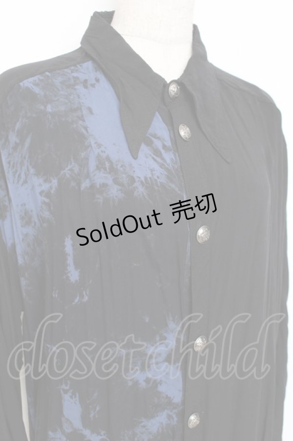 画像4: ALGONQUINS / タイダイフロント空きワンピース F 黒×青 Y-25-11-26-124-AL-OP-SZ-ZY (4)