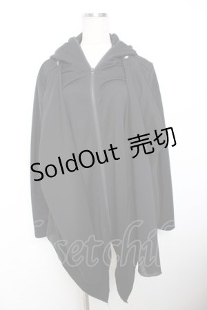 画像: ALGONQUINS / 猫耳ZIPイレヘムパーカー F 黒 Y-25-11-26-126-AL-TO-SZ-ZY