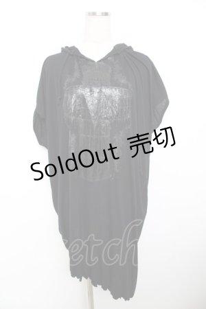 画像: ALGONQUINS / プリント半袖ロングBIGカットソー F 黒 Y-25-11-26-128-AL-TO-SZ-ZY