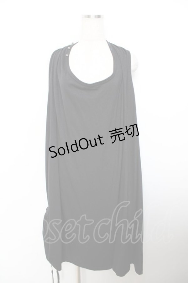 画像1: ALGONQUINS / 裾ギャザーノースリーブBIGワンピース F 黒 Y-25-11-26-129-AL-OP-SZ-ZY (1)