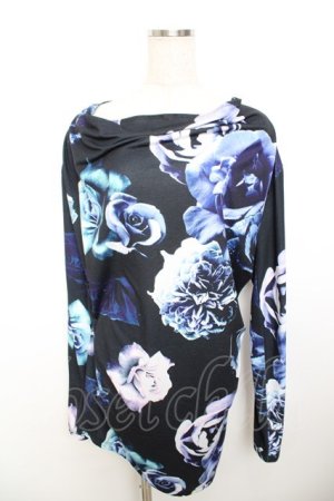 画像: CIVARIZE / Zest フラワー総柄ドレープカットソー 44 ブラック Y-25-11-26-133-GO-TO-SZ-ZY