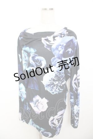 画像: CIVARIZE / Zest フラワー総柄ドレープカットソー 44 ブラック Y-25-11-26-133-GO-TO-SZ-ZY