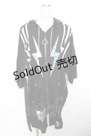 画像: SEX POT ReVeNGe / イナズマptダメージ加工入りパーカー F 黒 Y-25-11-26-138-SP-TO-SZ-ZY