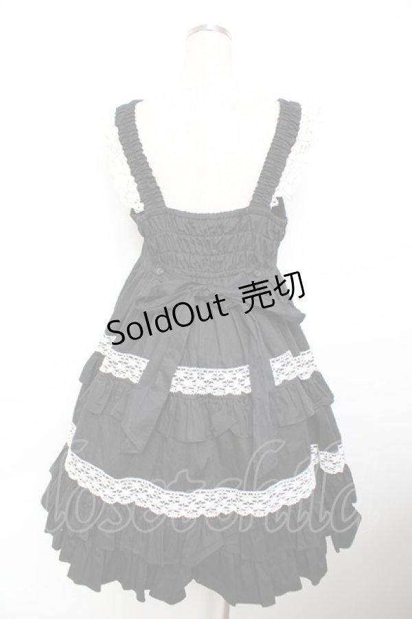 画像2: MAM MAXICIMAM / リリックローズラシーヌジャンパースカート  黒 Y-25-11-26-141-LO-OP-SZ-ZY (2)