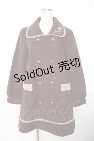 画像: axes femme / 襟ローズ刺繍コート M 茶 Y-25-11-26-143-AX-CO-SZ-ZY