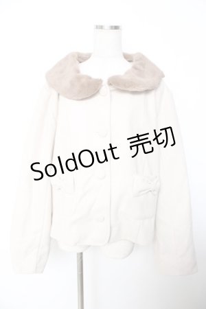 画像: m petit by misako / ファー襟ショートコート ４L ベージュ Y-25-11-26-144-LO-CO-SZ-ZY