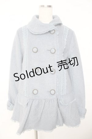 画像: axes femme / ペプラムハーフコート M サックス Y-25-11-26-146-AX-CO-SZ-ZY